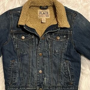 Children’s Place Little Boys Jean Jacket W/ Sherpa Lining and Collar Size: 5/6